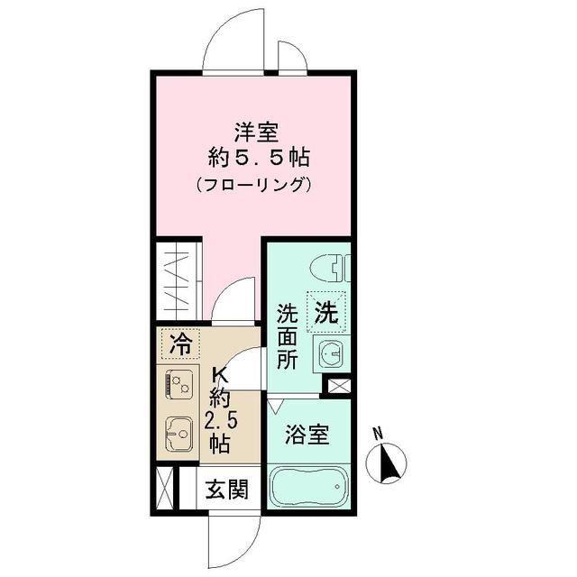 ストライプス豪徳寺(1K/3階)の間取り写真