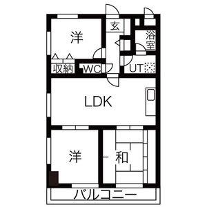 ユニーブル原央(3LDK/13階)の間取り写真
