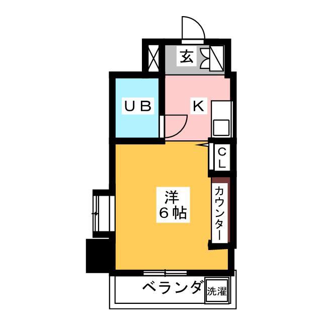 ベルジュール落合(1K/7階)の間取り写真