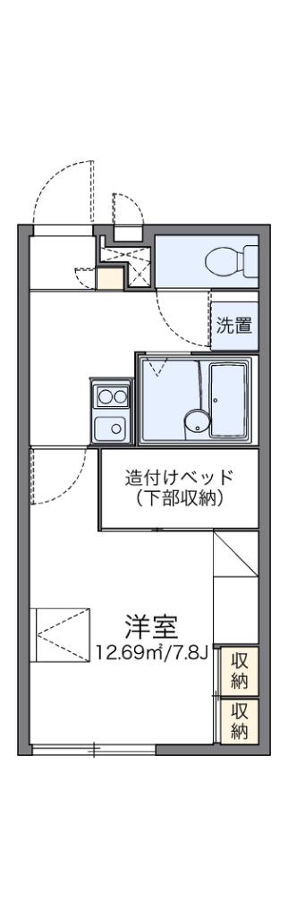 レオパレス友和(1K/1階)の間取り写真