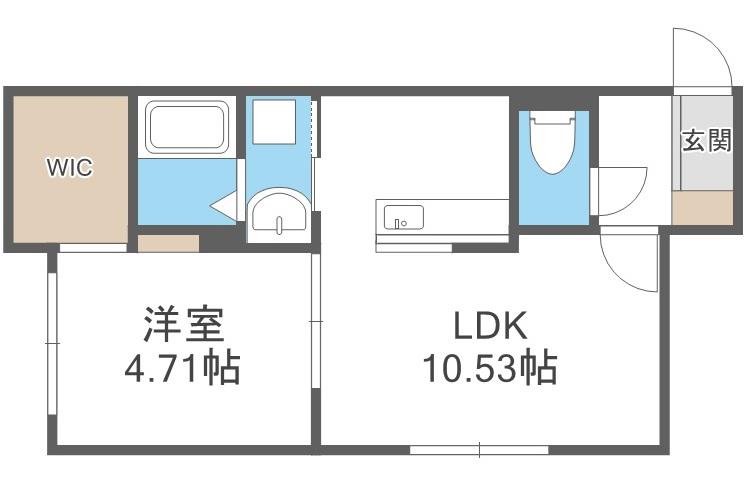 リゾナテラス千歳(1LDK/2階)の間取り写真