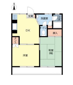 キャピタルA(2DK/2階)の間取り写真