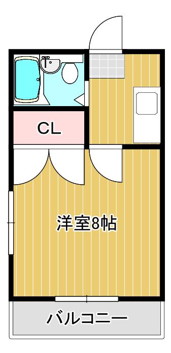ハイツ中山(1K/2階)の間取り写真
