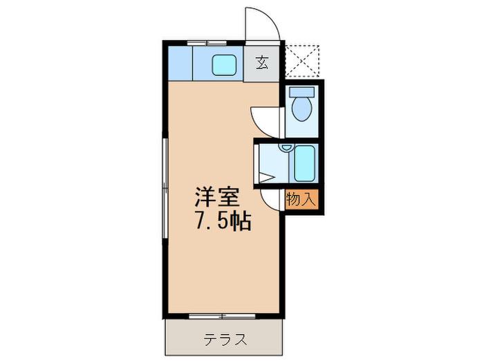たかおコーポ(ワンルーム/1階)の間取り写真