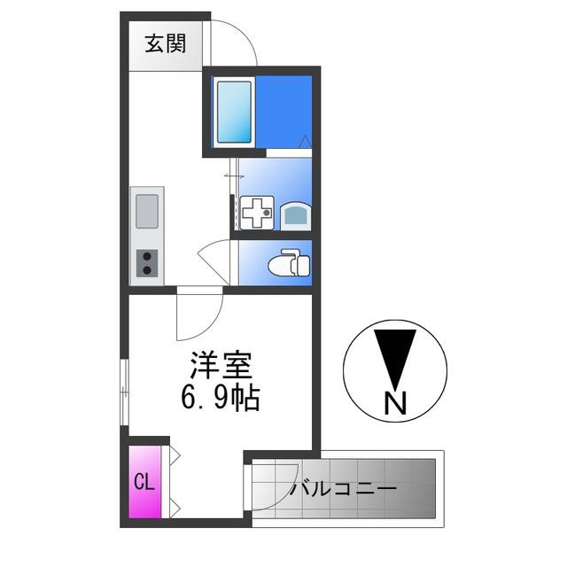 フジパレス今川駅東III番館(1K/1階)の間取り写真