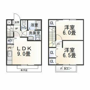 名鉄三河線 刈谷市駅 徒歩12分 2階建 築29年(2DK/1階)の間取り写真