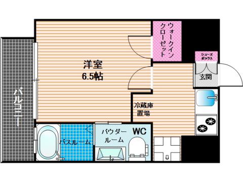 エスフォート高宮(1K/7階)の間取り写真