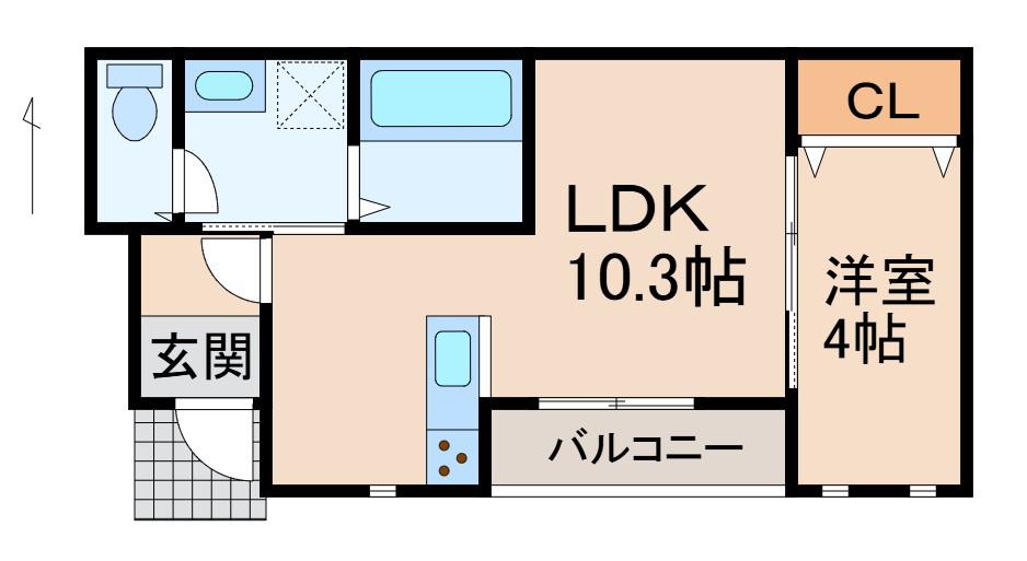 SOLIS北新(1LDK/1階)の間取り写真