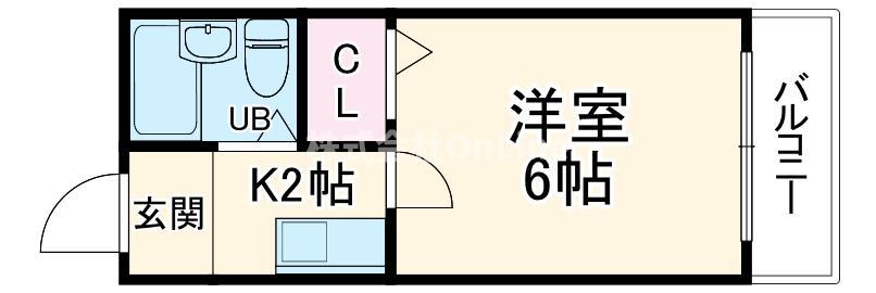 ウエストビレッジ(1K/1階)の間取り写真