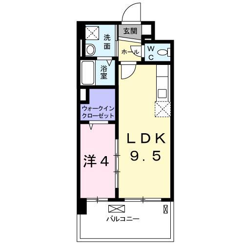 ラ・アヴェニール(1LDK/1階)の間取り写真