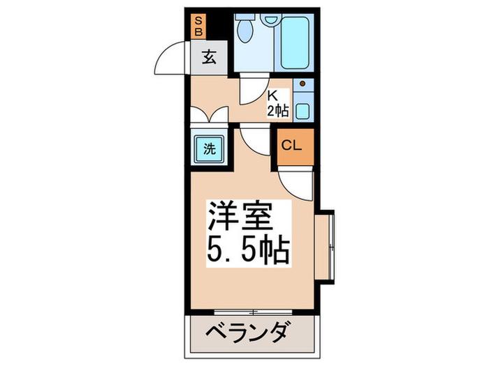 ローズガーデンA57番館(1K/1階)の間取り写真