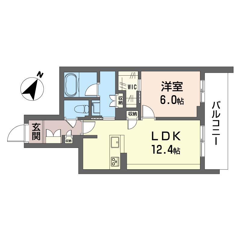 イースト ウィステリア II(1LDK/1階)の間取り写真