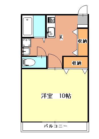 サンフェリーチェ(1K/2階)の間取り写真