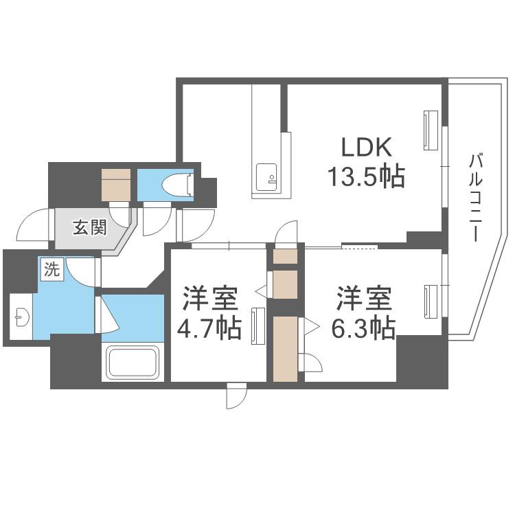 MAISON DE AZURE(2LDK/3階)の間取り写真