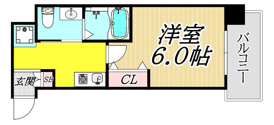 SWISS立花(1K/8階)の間取り写真