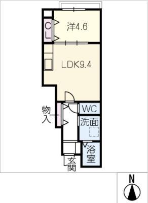 OCEAN 松阪(1LDK/1階)の間取り写真