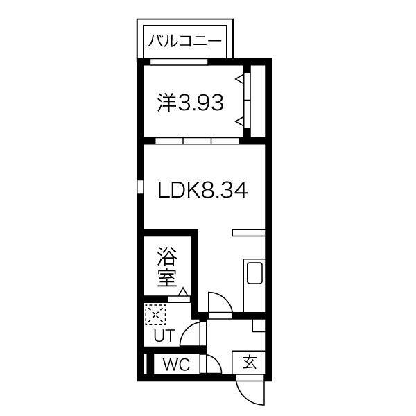 PATINA烏森(1LDK/2階)の間取り写真