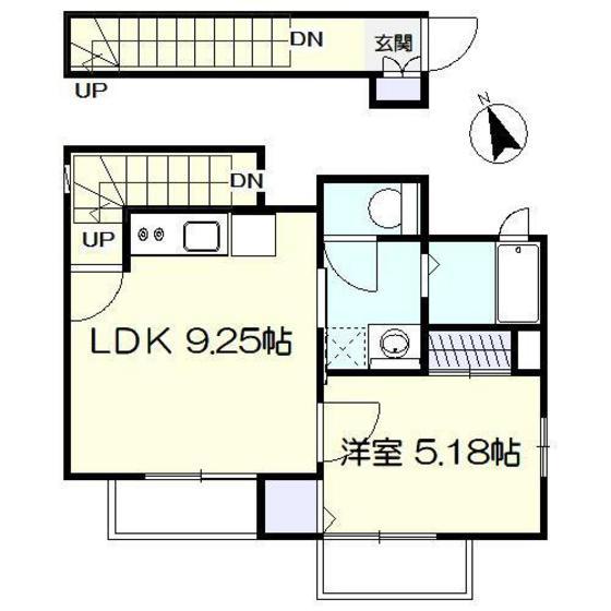 クレストアール(1LDK/2階)の間取り写真