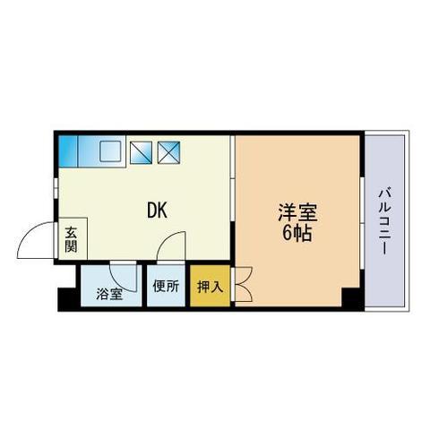 松本ビル(1DK/3階)の間取り写真