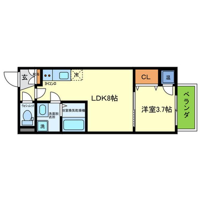 F ASECIA DAMIA(1LDK/2階)の間取り写真