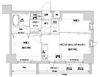 ガレリアレジデンス南千住(2LDK/6階)の間取り写真