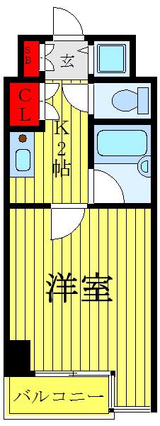 ティアラ目白AVENUE(1K/2階)の間取り写真