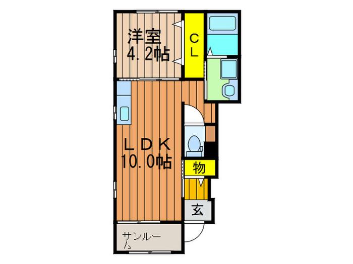 サニ-フラットII(1LDK/1階)の間取り写真