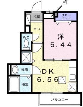 フェリシオフリーデ(1DK/1階)の間取り写真