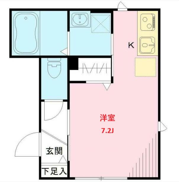 カーサビアンカ(ワンルーム/2階)の間取り写真