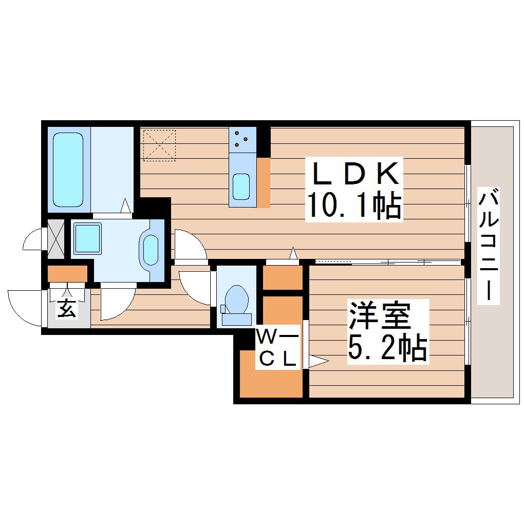 D-ROOM LEMON(1LDK/2階)の間取り写真