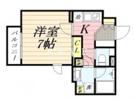 CLASSEUM飯田橋(1K/2階)の間取り写真