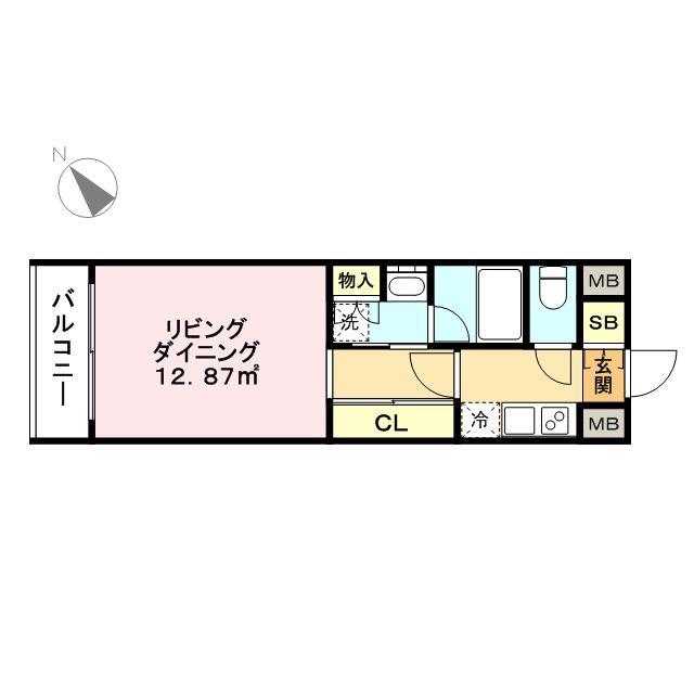 ラハイナ博多(1K/8階)の間取り写真
