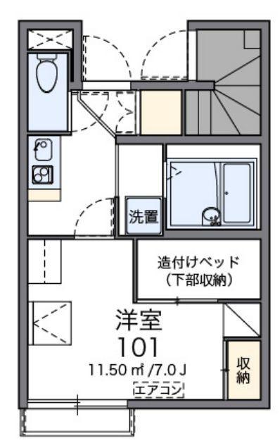 レオパレスライト II(1K/1階)の間取り写真