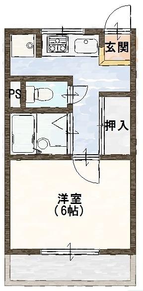 メゾンドエリジェ(1K/1階)の間取り写真