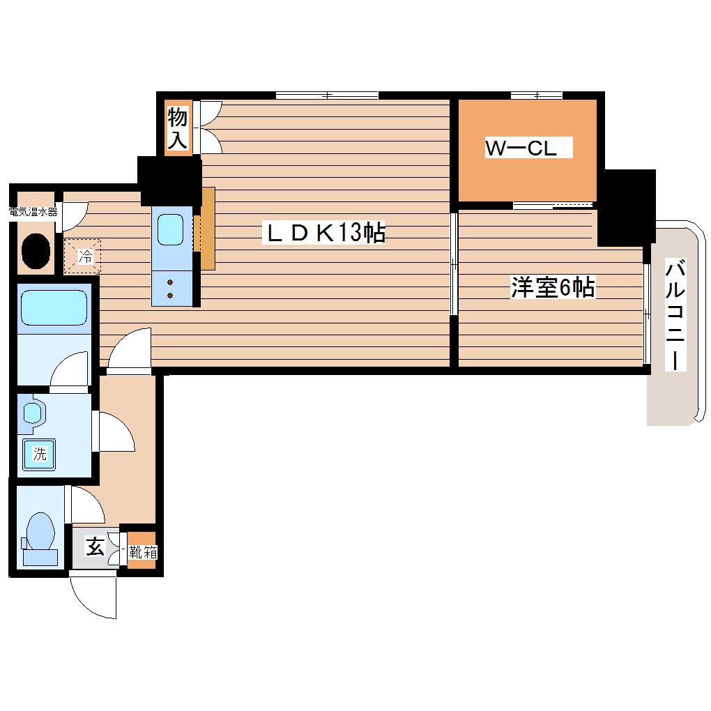 アルヴィエール(1LDK/9階)の間取り写真