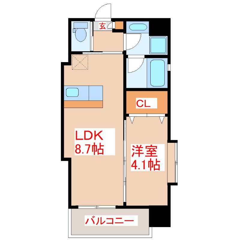 LINKUSCOUT IZUMI(1LDK/6階)の間取り写真