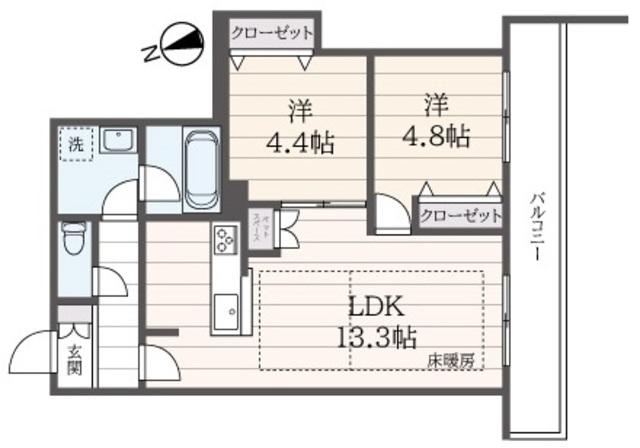 LUPINUS(2LDK/2階)の間取り写真