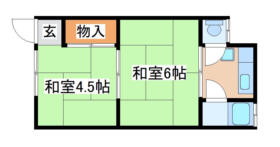RIZE神戸雲雀ヶ丘(2K/1階)の間取り写真