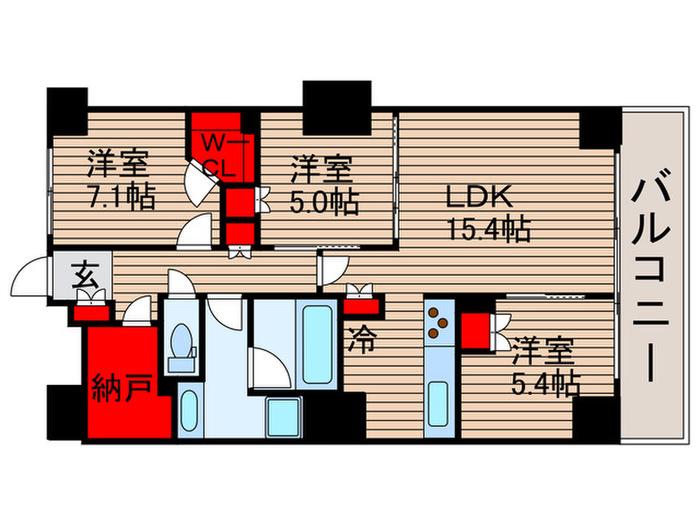 パークアクシス豊洲(3LDK/17階)の間取り写真