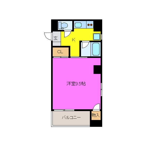 アベニュー山下(1K/5階)の間取り写真