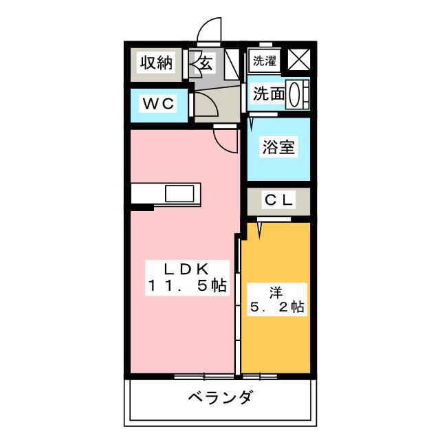 メゾン・リヴェール(1LDK/1階)の間取り写真