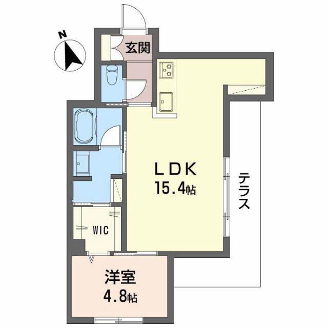 シャーメゾン クオソーレ(1LDK/1階)の間取り写真