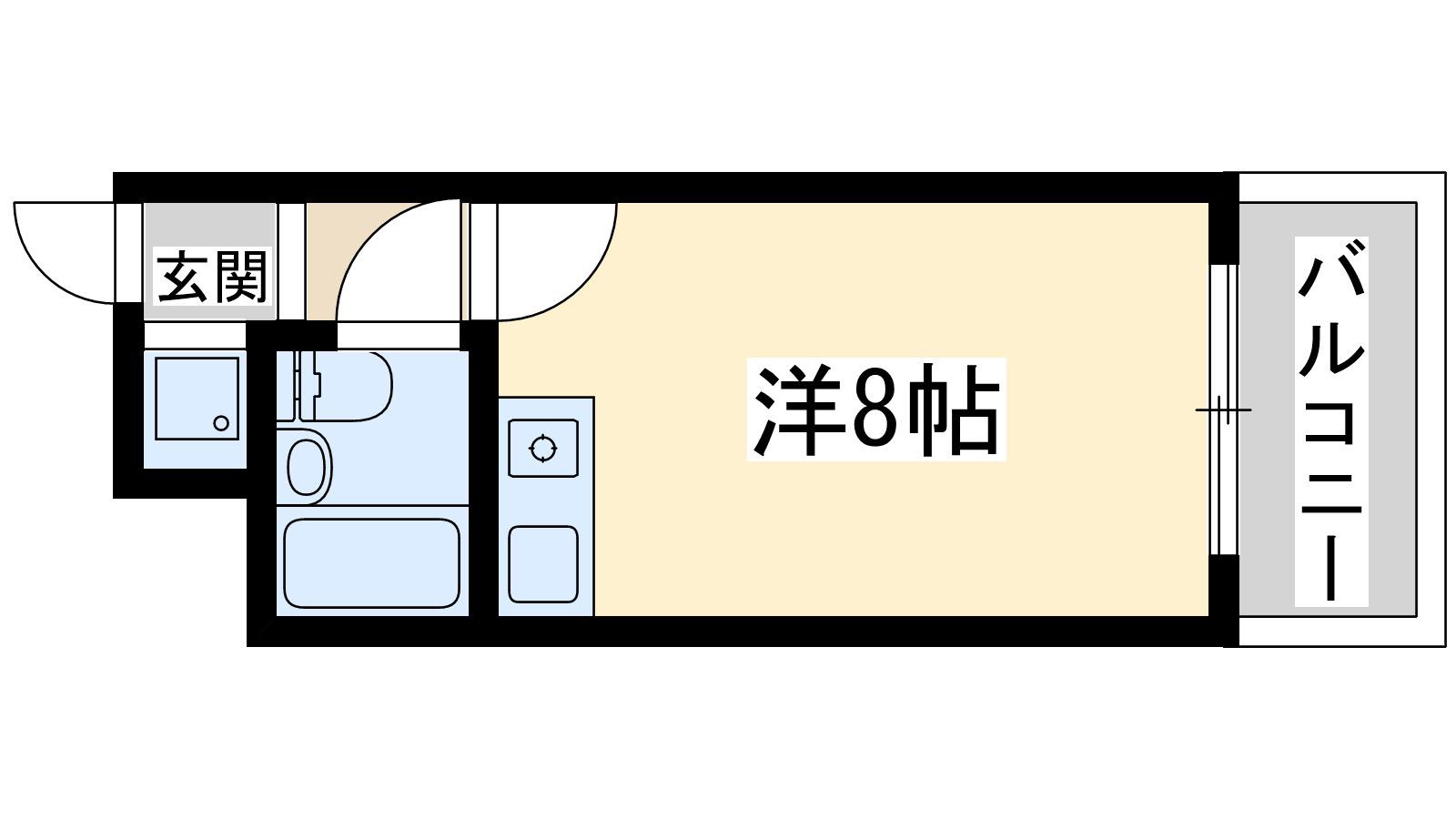 ミフネセントラルベア東三国(ワンルーム/4階)の間取り写真