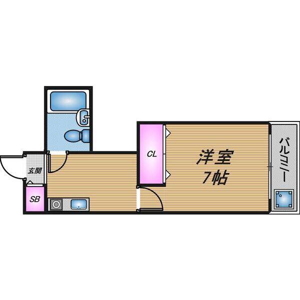 メゾン豊中パート16(1K/2階)の間取り写真
