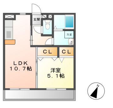 マエストロ明和(1LDK/3階)の間取り写真