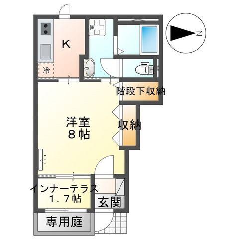 薬園町アパート(1K/1階)の間取り写真