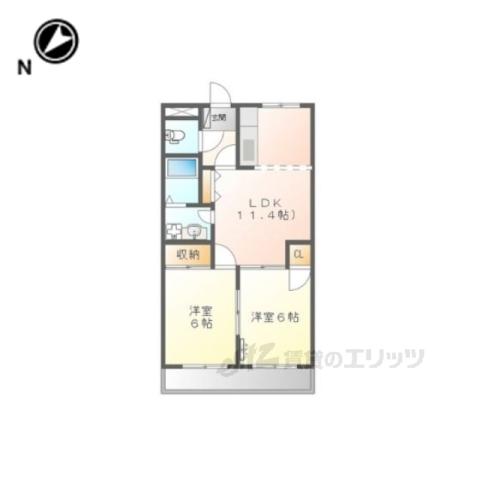 コーポ昴(2LDK/1階)の間取り写真