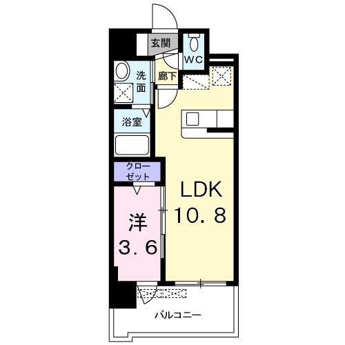 ラウレア K(1LDK/6階)の間取り写真
