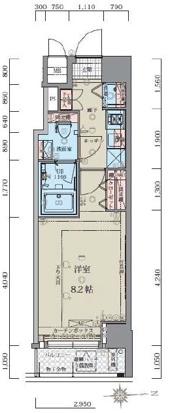 プレスタイル入谷(1K/9階)の間取り写真