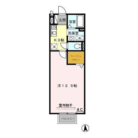 コーポアイリス(1K/2階)の間取り写真
